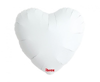 Balon foliowy, serce 14", White, 5 szt.