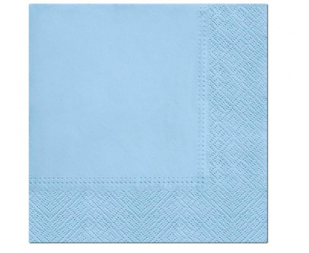 Serwetki gładkie jednokolorowe Azzurro 33x33 cm / 20 szt.