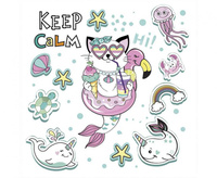 Serwetki pap. Mermaid Cat Vibes, 33x33 cm, 20 szt.