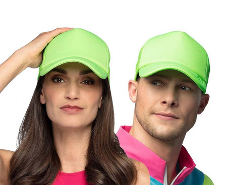 Czapka z daszkiem, neonowa- zielona, regulowana