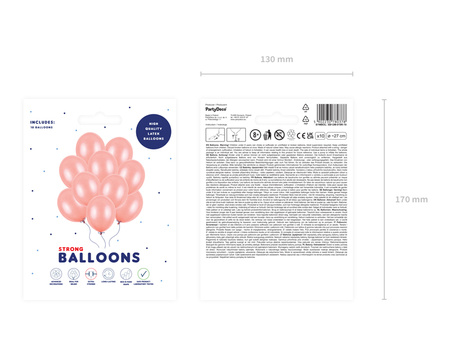Balony Strong 27cm, Metallic Rose Gold (1 op. / 10 szt.)