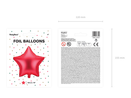 Balon foliowy Gwiazdka, 48cm, czerwony