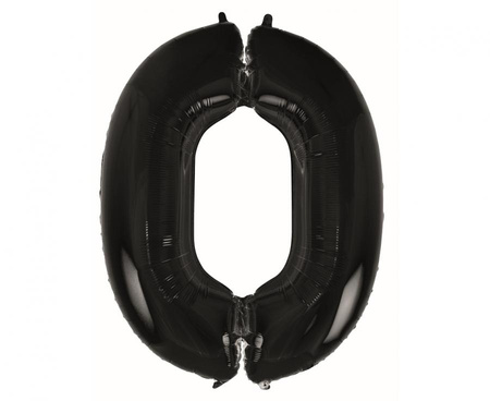 Balon foliowy Cyfra 0 czarna, 92 cm
