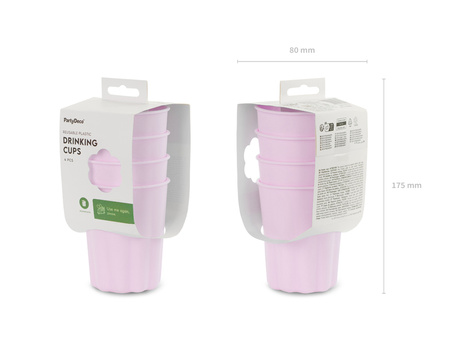 Kubeczki plastikowe Falbanka, 220 ml, fioletowy (1 op. / 4 szt.)