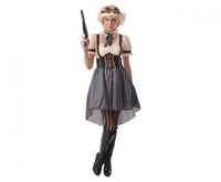 Zestaw dla dorosłych Steampunk (naszyjnik, gogle, sukienka), rozm. M