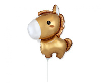 Balon foliowy 14" - Konik (brązowy)
