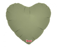 Balon foliowy, serce 14", Sage Green, 5 szt.