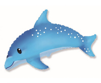Balon foliowy 24" - Słodki Delfin, niebieski