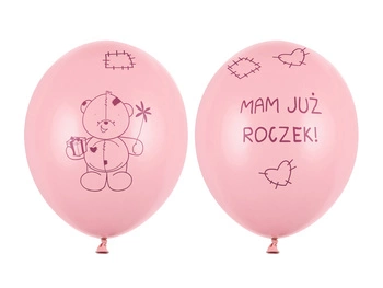 Balony 30cm Miś - mam już..., Pastel Pink (1 op. / 50 szt.)