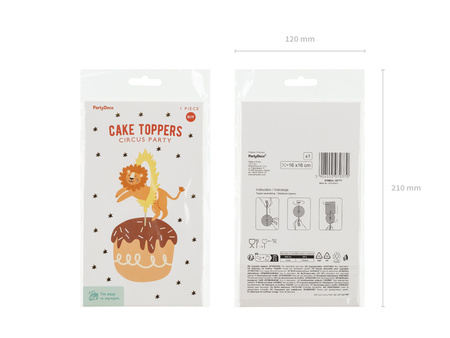 Topper na tort Lew, 16 x 16 cm, mix