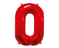 Balon foliowy Cyfra 0, czerwona, 85 cm