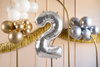 Balon foliowy Cyfra ''2'', 72cm, srebrny