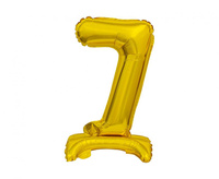 Balon foliowy Cyfra stojąca 7, złota, 38 cm