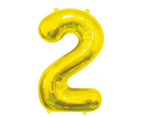 Balon foliowy Cyfra 2, złota, 85 cm