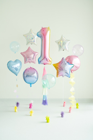 Balon foliowy Cyfra ''1'', 86cm, pastelowy tęczowy