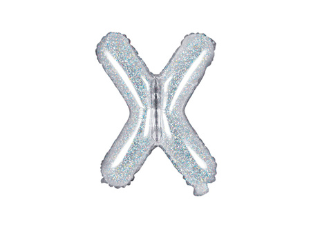 Balon foliowy Litera ''X'', 35cm, holograficzny