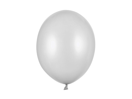 Balony Strong 30cm, Metallic Silver Snow (1 op. / 50 szt.)