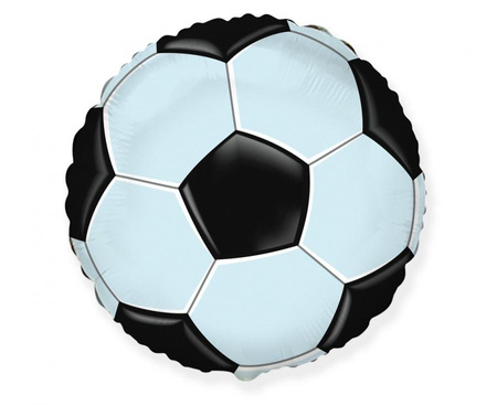 Balon foliowy 18 cali - Football - piłka czarna (okrągły), pakowany