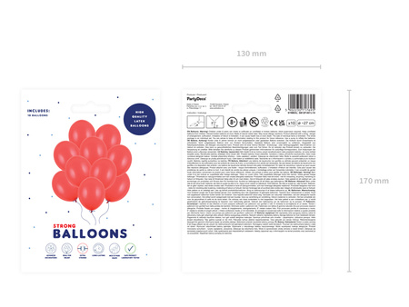 Balony Strong 27cm, Pastel Poppy Red (1 op. / 10 szt.)