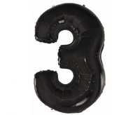 Balon foliowy Cyfra 3 czarna, 92 cm