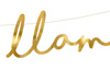 Baner Lama - Lalala Llama, złoty, 12,5x82cm
