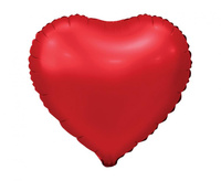 Balon foliowy Serce, matowe, czerwone, 18 cali