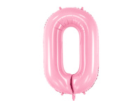 Balon foliowy Cyfra ''0'', 86cm, różowy