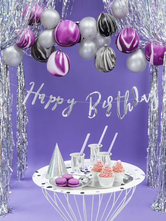 Balony Strong 27cm, Metallic Silver Snow (1 op. / 100 szt.)