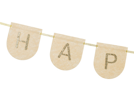 Baner filcowy, Happy Birthday, różowy, 3m