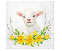 Serwetki wzorzyste Lamb with Wreath 33x33 cm / 20 szt.
