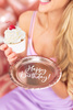 Talerzyki Happy Birthday!, różowe złoto, 18cm (1 op. / 6 szt.)