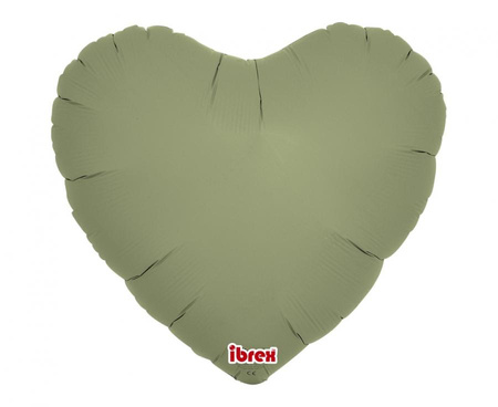 Balon foliowy, serce 14", Sage Green, 5 szt.