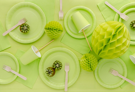 Kubeczki papierowe, jasny zielony, 250ml (1 op. / 6 szt.)