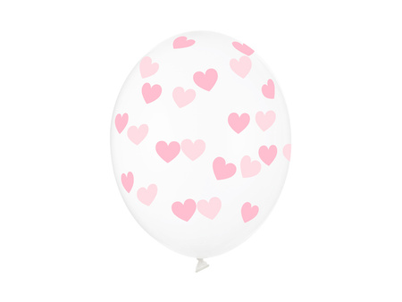 Balony 30cm, Serduszka, Crystal Clear (1 op. / 50 szt.)