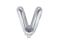 Balon foliowy Litera ''V'', 35cm, srebrny