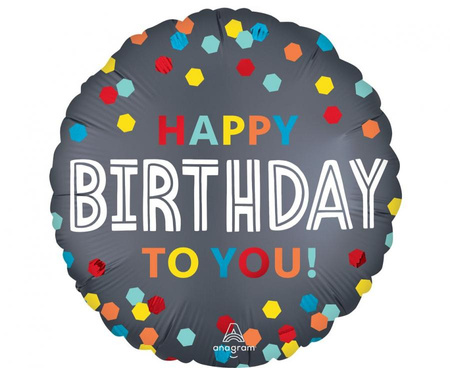 Balon foliowy 18" -  Confetti burst bday