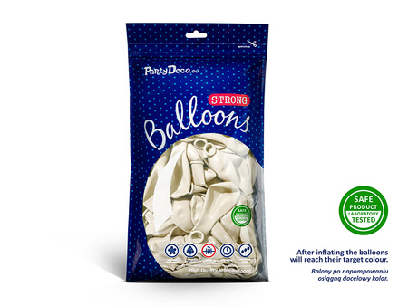 Balony Strong 27cm, Metallic Pure White (1 op. / 100 szt.)