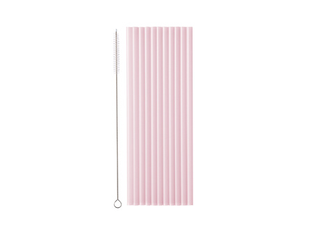 Słomki plastikowe, 23 cm, różowy (1 op. / 12 szt.)