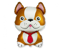 Balon foliowy 24 cale - Pies Bulldog, brązowy
