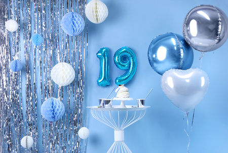 Balon foliowy Cyfra ''9'', 35cm, niebieski