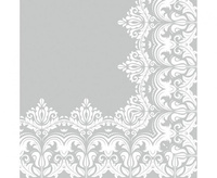 Serwetki papierowe Ornament Border Grey, 33 x 33 cm,  20 szt.