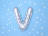 Balon foliowy Litera ''V'', 35cm, srebrny