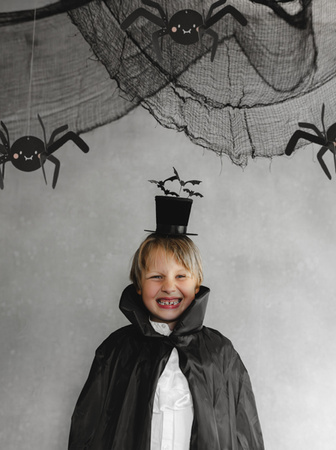 Opaska Cylinder z Nietoperzami, 19x26 cm, czarny