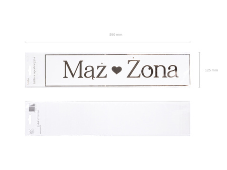 Tablica rejestracyjna Mąż & Żona, złoty, 59 x 11,5 cm
