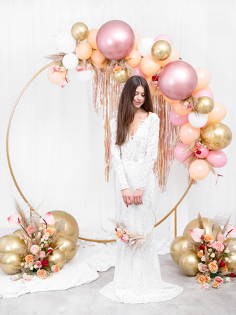 Balon okrągły Glossy 60cm, różowe złoto