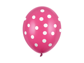 Balony 30cm, Kropki, Pastel Hot Pink (1 op. / 6 szt.)