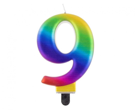 Świeczka cyferka 9, Galaxy, 8,0 cm