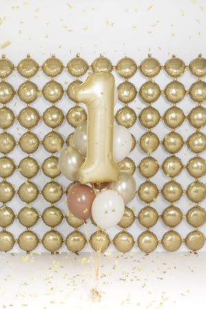 Ciężarek do balonów, foliowy, elegancki złoty (1 op. / 4 szt.)