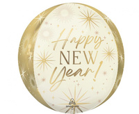 Balon foliowy 15" ORBZ - kula gold New Year