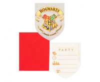 Zaproszenia z kopertą "Harry Potter Hogwarts Houses", 6 szt.(papier FSC)